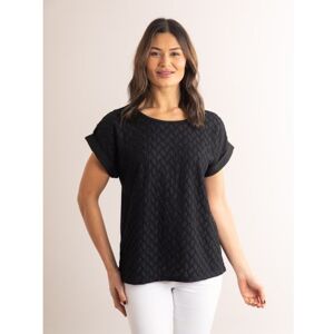 Lakeland Leather Reay Textured Short Sleeve Blouse in Black - Black