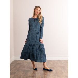 Lakeland Leather Moira Spot Print Jersey Midaxi Dress in Blue - Blue