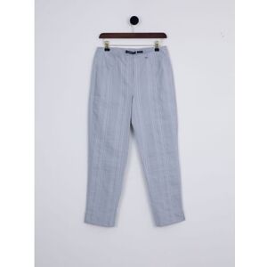 Robell Bella Seersucker Ankle Grazer Trousers in Silver Grey - Grey