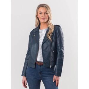 Lakeland Leather Esthwaite Classic Leather Biker Jacket in Navy - Blue