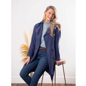 Lakeland Leather Bea Trench Coat in Navy - Blue