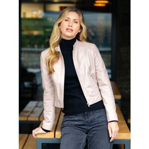 Lakeland Leather Loweswater II Leather Racer Jacket in Blush Pink - Pink