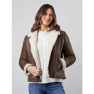 Lakeland Leather Lindeth Sheepskin Aviator Jacket in Chocolate - Brown