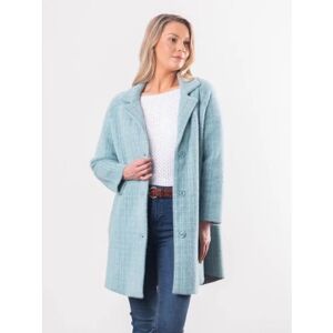 Lakeland Leather Francis Button Check Coat in Duck Egg - Blue