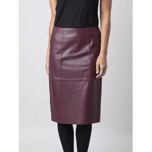 Lakeland Leather Leather Pencil Skirt in Berry - Red