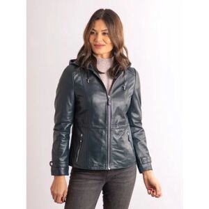 Lakeland Leather Ambleville Hooded Leather Jacket in Fresh Navy - Blue