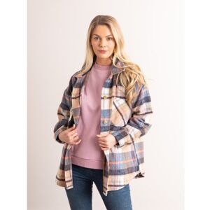 Lakeland Leather Madeline Check Shacket in Camel - Brown