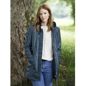 Lakeland Leather Ambleside Hooded Leather Coat in Navy - Blue