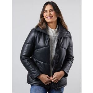 Lakeland Leather Parton Leather Padded Jacket in Black - Black