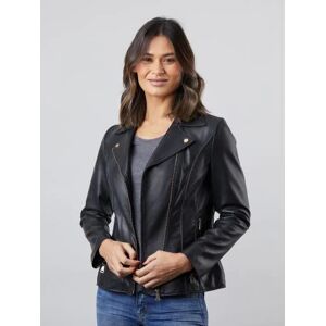 Lakeland Leather Kylee Classic Leather Biker Jacket in Black - Black