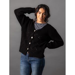 Lakeland Leather Imogen V-Neck Cardigan in Black - Black