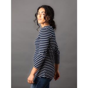 Lakeland Leather Billie Striped Breton Top in Navy and Ivory - Blue