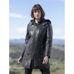 Lakeland Leather Rydalwater Hooded Leather Coat in Black - Black