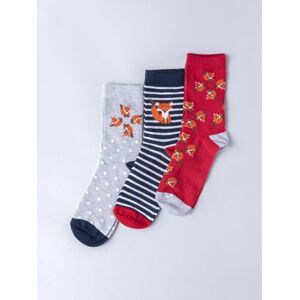 Lakeland Leather Three Pack - Frankie Fox Socks in Orange - Red