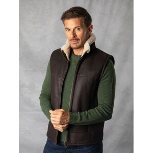 Lakeland Leather Glasson Sheepskin Gilet in Chocolate Brown - Brown