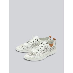 Lotus Tassia Leather Shoes in White - White