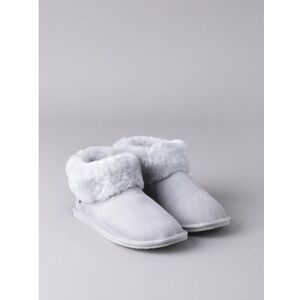 Lakeland Leather Ladies' Sheepskin Bootie Slippers in Light Grey - Grey