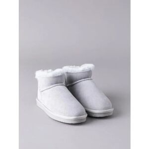 Lakeland Leather Ladies' Sheepskin Mini Boot Slippers in Light Grey - Grey