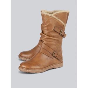 Lotus Jolanda Mid-Calf Leather Boots in Tan - Tan