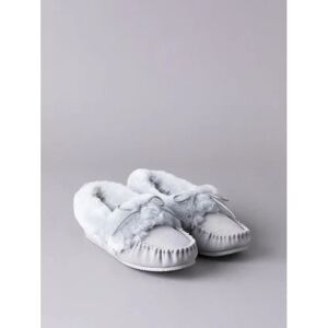 Lakeland Leather Ladies' Sheepskin Moccasins in Light Grey - Grey