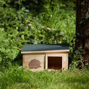 Gardenesque 35x35x18cm Pine Wood Hedgehog House with hinged roof