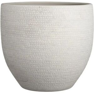 Gardenesque Grey Textured Round Ceramic Indoor Plant Pot - W35 x H32cm