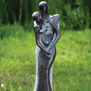 Gardenesque Tall Cosy Couple Fibreglass Water Feature with Pump & LED Lights   160cm