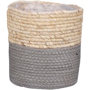 Gardenesque Grey Woven Basket Indoor Plant Pot - 25cm