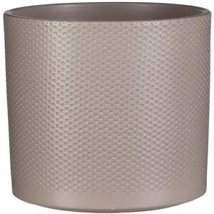 Gardenesque 23cm Indoor Ceramic Taupe Matt Plant Pot with Dimple Texture