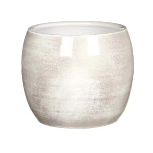 Gardenesque Light Grey Metallic Round Indoor Plant Pot - 20cm