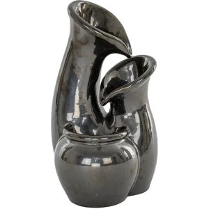 Gardenesque Black Glazed Pitcher Water Feature with LED Lights