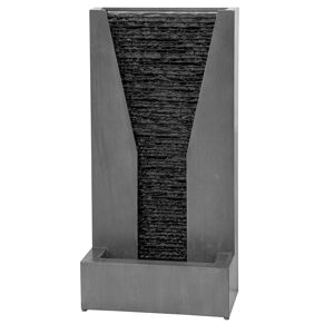 Gardenesque Tall Grey Slate Outdoor Water Feature with Pump & LED Lights   92cm