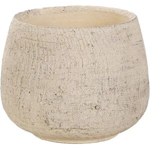 Gardenesque White Indoor Ceramic Plant Pot with Stone Texture - W21 x H17cm