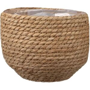 Gardenesque 18cm Round Woven Seagrass Plant Pot Basket - W18 x H15cm