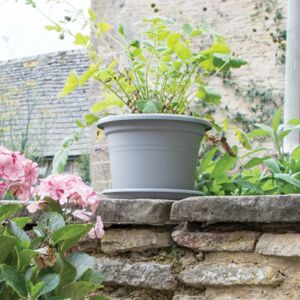 Gardenesque Grey Recycled Plastic Plant Pots   100% Recycled Plastic Second Life Certified   W40 X H27.2 Cm / 3 Pack