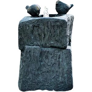 Gardenesque Two Blackbirds   Water Feature Charcoal Black