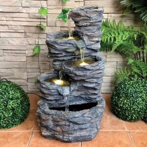 Gardenesque 5 Tiered Rock Pool   Water Feature