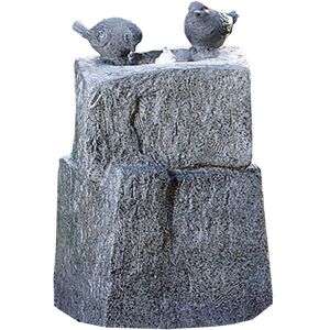 Gardenesque Two Blackbirds   Water Feature Light Grey