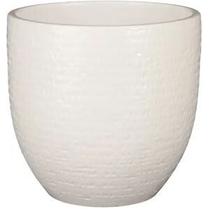 Gardenesque W20 x H18cm White Textured Round Indoor Ceramic Plant Pot