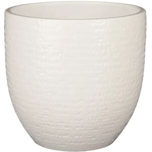 Gardenesque W24 x H22cm White Textured Round Indoor Ceramic Plant Pot