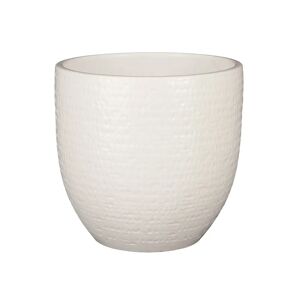 Gardenesque W29 x H26cm White Textured Round Indoor Ceramic Plant Pot