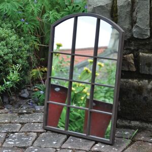 Gardenesque Black Industrial   Garden Mirror