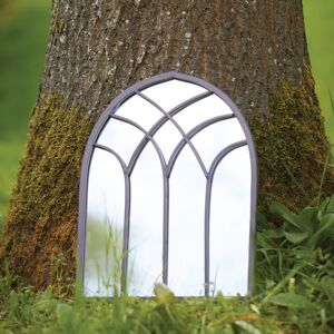 Gardenesque St Mary Arch Black   Garden Mirror