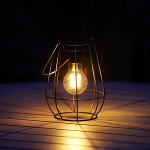 Gardenesque Copper Cage LED Solar Lantern   2 Lumens