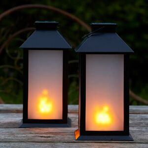 Gardenesque Led Solar Hurricane Lantern - 2-pack