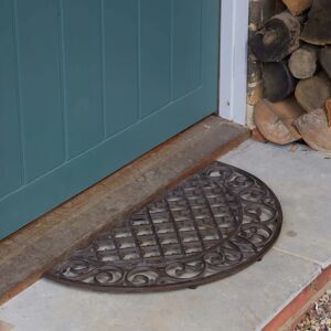 Gardenesque Traditional Half Moon Cast Iron Doormat