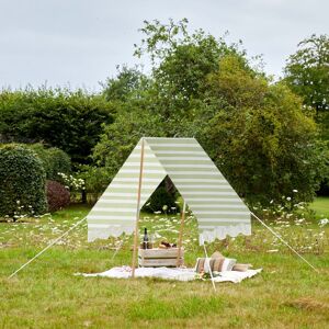 Gardenesque Fringed Sun Shade   Garden Canopy Green Stripe