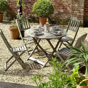 Gardenesque Repton Eucalyptus Wood Table & Four Chairs Garden Bistro Set