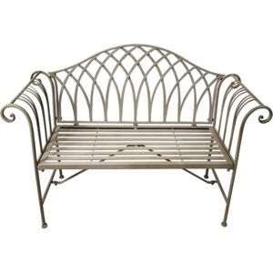 Gardenesque Brunell Decorative Bench   Metal Garden Bench Sand