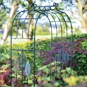 Gardenesque Decorative Metal Garden Arch with Feather Design